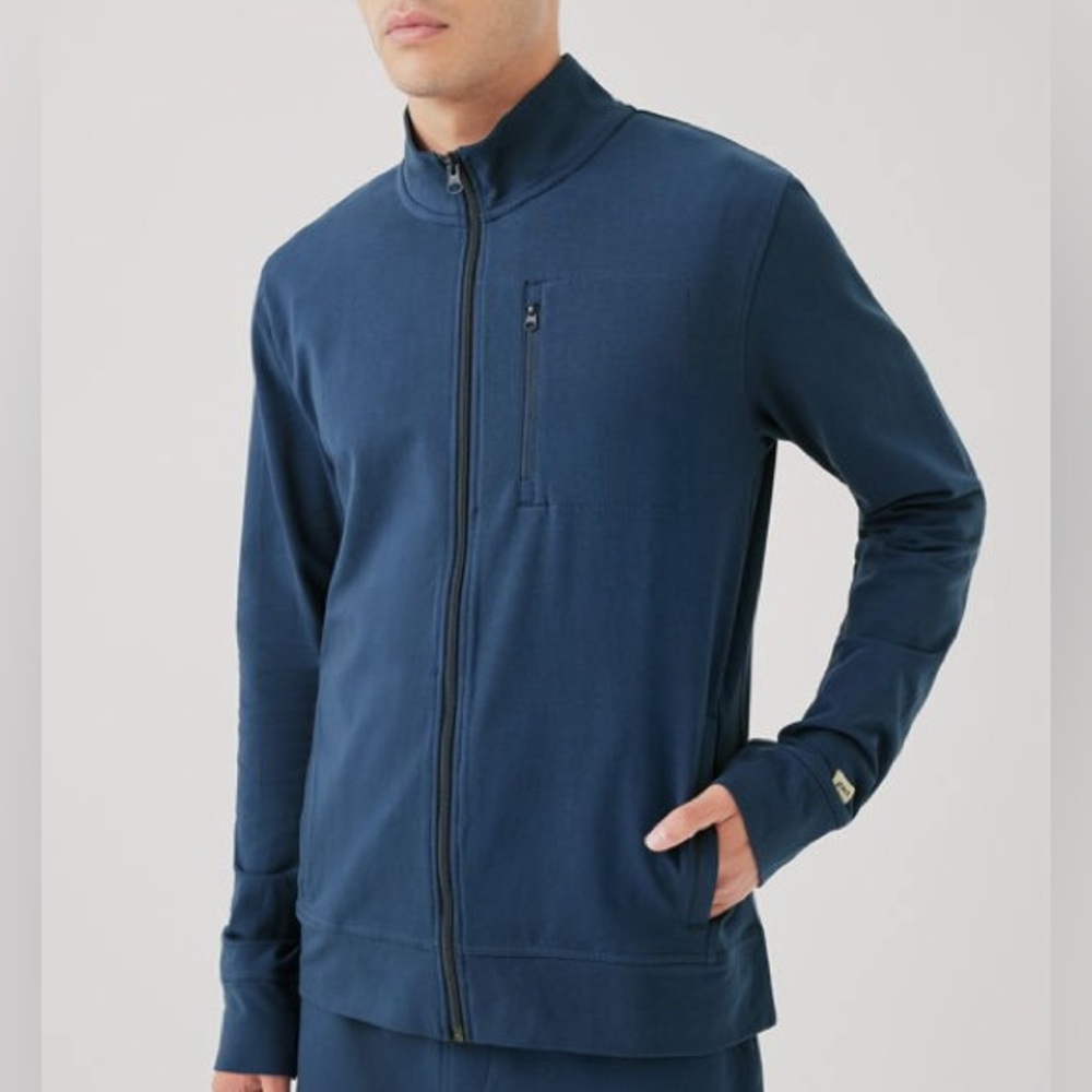 Pact: Men's French Terry Track Jacket in Navy size Small